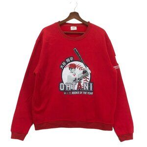 Vintage Shohei Ohtani 2018 Rookie Of The Year Crewneck Sweatshirt (Red)